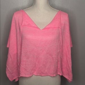 NWT John + Jenn Neon Pink Poncho Top